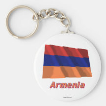Drapeau de ondulation de l'Arménie avec le nom Porte-clé