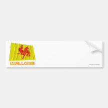 Drapeau de ondulation de région wallonne avec le n adhésifs pour voiture