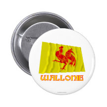 Drapeau de ondulation de région wallonne avec le n badges