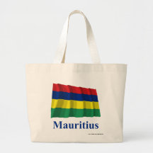 Drapeau de ondulation des Îles Maurice avec le nom Sac En Toile