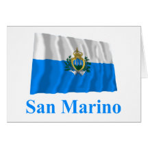 Drapeau de ondulation du Saint-Marin avec le nom Carte De Vœux