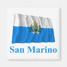 Drapeau de ondulation du Saint-Marin avec le nom Magnets