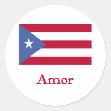 Drapeau de Portoricain d'Amor Autocollants