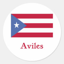 Drapeau de Portoricain d'Aviles Autocollants