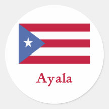 Drapeau de Portoricain d'Ayala Autocollants Ronds