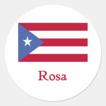 Drapeau de Portoricain de Rosa Autocollants