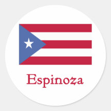 Drapeau de Portoricain d'Espinoza Adhésif Rond