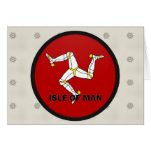 Drapeau de qualité de rondeau d'île de Man Cartes De Vœux