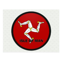 Drapeau de qualité de rondeau d'île de Man Carte Postale