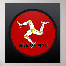 Drapeau de qualité de rondeau d'île de Man Posters