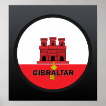 Drapeau de qualité de rondeau du Gibraltar Poster