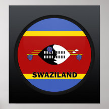 Drapeau de qualité de rondeau du Souaziland Affiches
