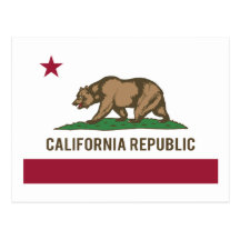 Drapeau de République de la Californie - couleur Carte Postale
