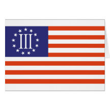 Drapeau de trois pour cent cartes de vœux