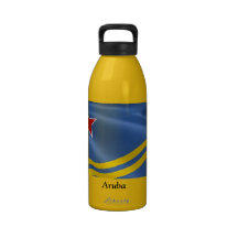 Drapeau des bouteilles d'eau jaunes de liberté d'A