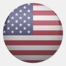 drapeau des états unis d'amérique adhésif rond