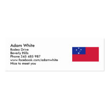 Drapeau des Samoa américaines Modèle De Carte De Visite
