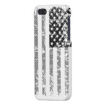 Drapeau des USA en noir et blanc Coque iPhone 5