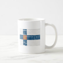 DRAPEAU DU MANTEAU DE LA FINLANDE DES BRAS TASSE