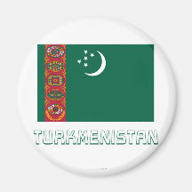 Drapeau du Turkménistan avec le nom Aimants