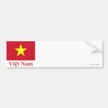 Drapeau du Vietnam avec le nom dans le Vietnamien Adhésif Pour Voiture