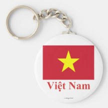 Drapeau du Vietnam avec le nom dans le Vietnamien Porte-clefs