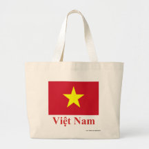 Drapeau du Vietnam avec le nom dans le Vietnamien Sacs