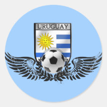 Drapeau d'Uruguayan d'emblème du football du footb Adhésif Rond
