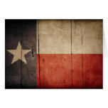 Drapeau en bois rocailleux du Texas Cartes De Vœux