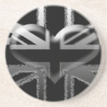 Drapeau et coeur modernes d'Union Jack Dessous De Verre