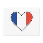 Drapeau français de coeur carte postale