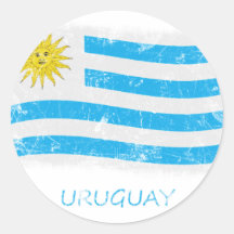 Drapeau grunge de l'Uruguay Autocollants