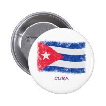 Drapeau grunge du Cuba Badges Avec Agrafe