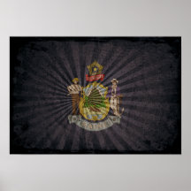 Drapeau grunge frais du Maine Affiche