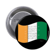 Drapeau irlandais/hymne badge avec épingle