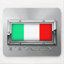 Drapeau italien (acier) tapis de souris