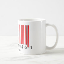 Drapeau italien de code barres tasse à café