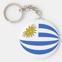 Drapeau Keychain de l'Uruguay Fisheye Porte-clef