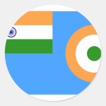 Drapeau l'Armée de l'Air indienne, Inde Autocollant Rond
