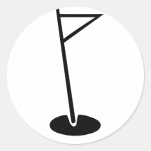 Drapeau noir de trou de golf adhésif