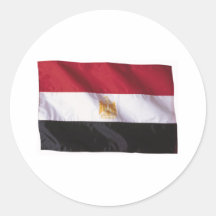Drapeau onduleux de l'Egypte Adhésifs Ronds
