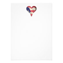 Drapeau portoricain à un coeur faire-parts