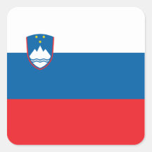 Drapeau slovène autocollant carré