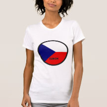 Drapeau tchèque de qualité de rondeau t-shirts