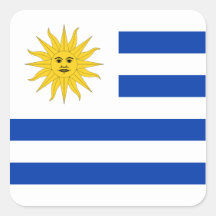Drapeau uruguayen autocollant carré