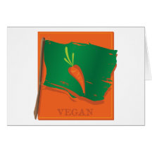Drapeau végétalien de carotte cartes de vœux