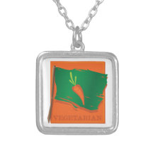 Drapeau végétarien de carotte collier personnalisé