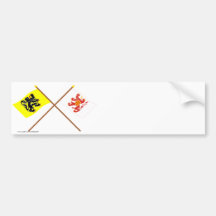 Drapeaux croisés de la Flandre et du Limbourg Adhésif Pour Voiture