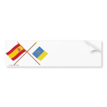 Drapeaux croisés de l'Espagne et des Îles Canaries