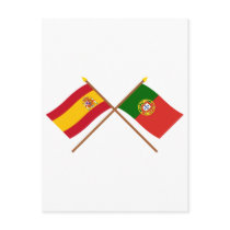 Drapeaux croisés de l'Espagne et du Portugal Cartes Postales